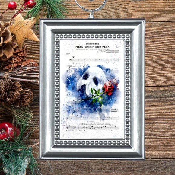 The Phantom Of The Opera Broadway Musical Sheet Music‎ Christmas Tree Ornament - Picture 1 of 3
